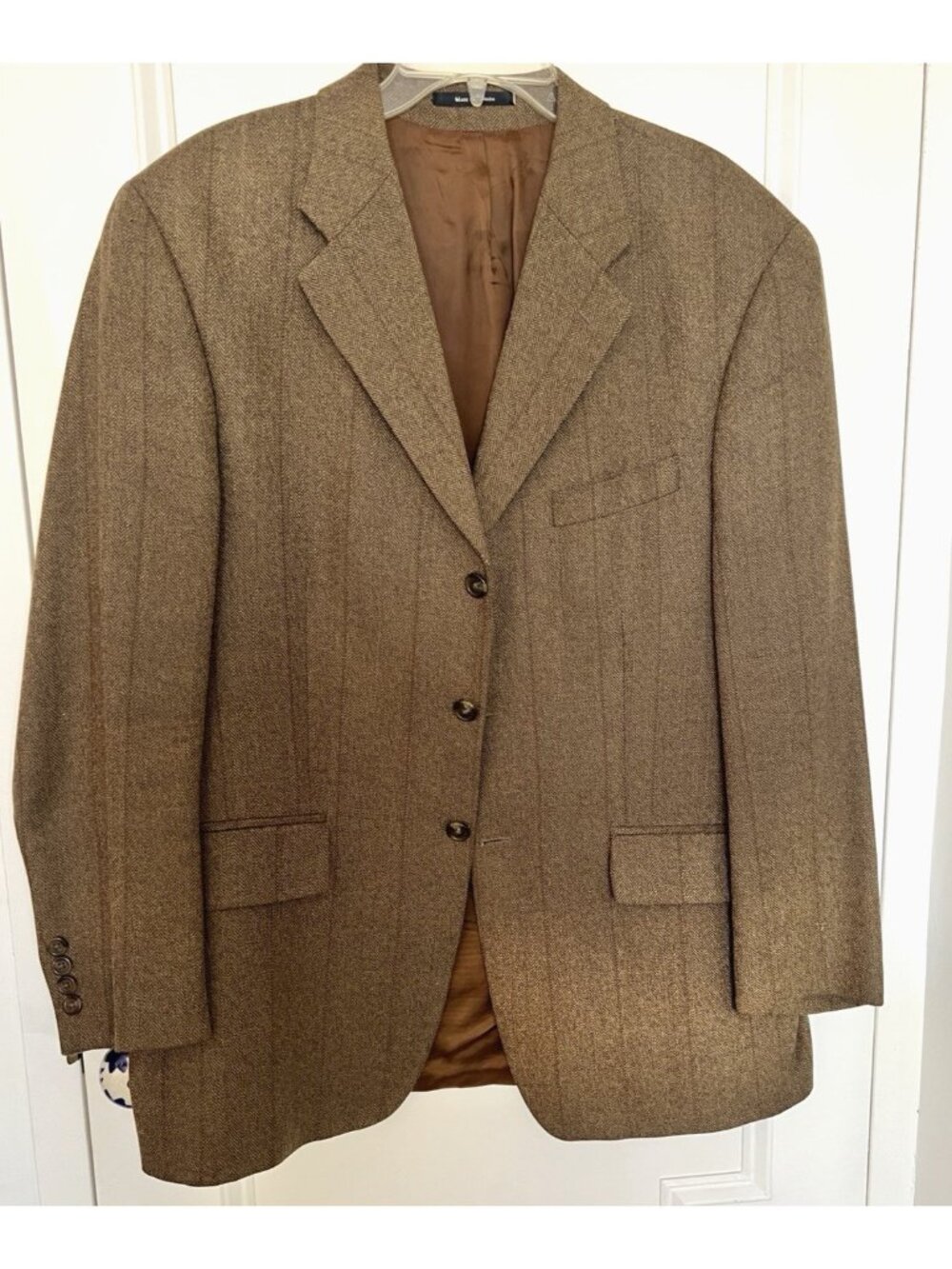 CHAPS RL Men's Brown Khaki Silk Wool Blazer Sport Coat 44R Ralph Lauren Canada
